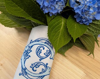 Monogrammed Bridal Bouquet Wrap | Personalized Wedding Accessory | Custom Embroidery for Brides