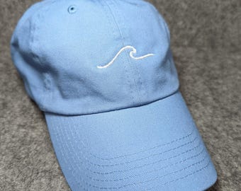 Wave Embroidered Baseball Cap, Coastal Summer Hat