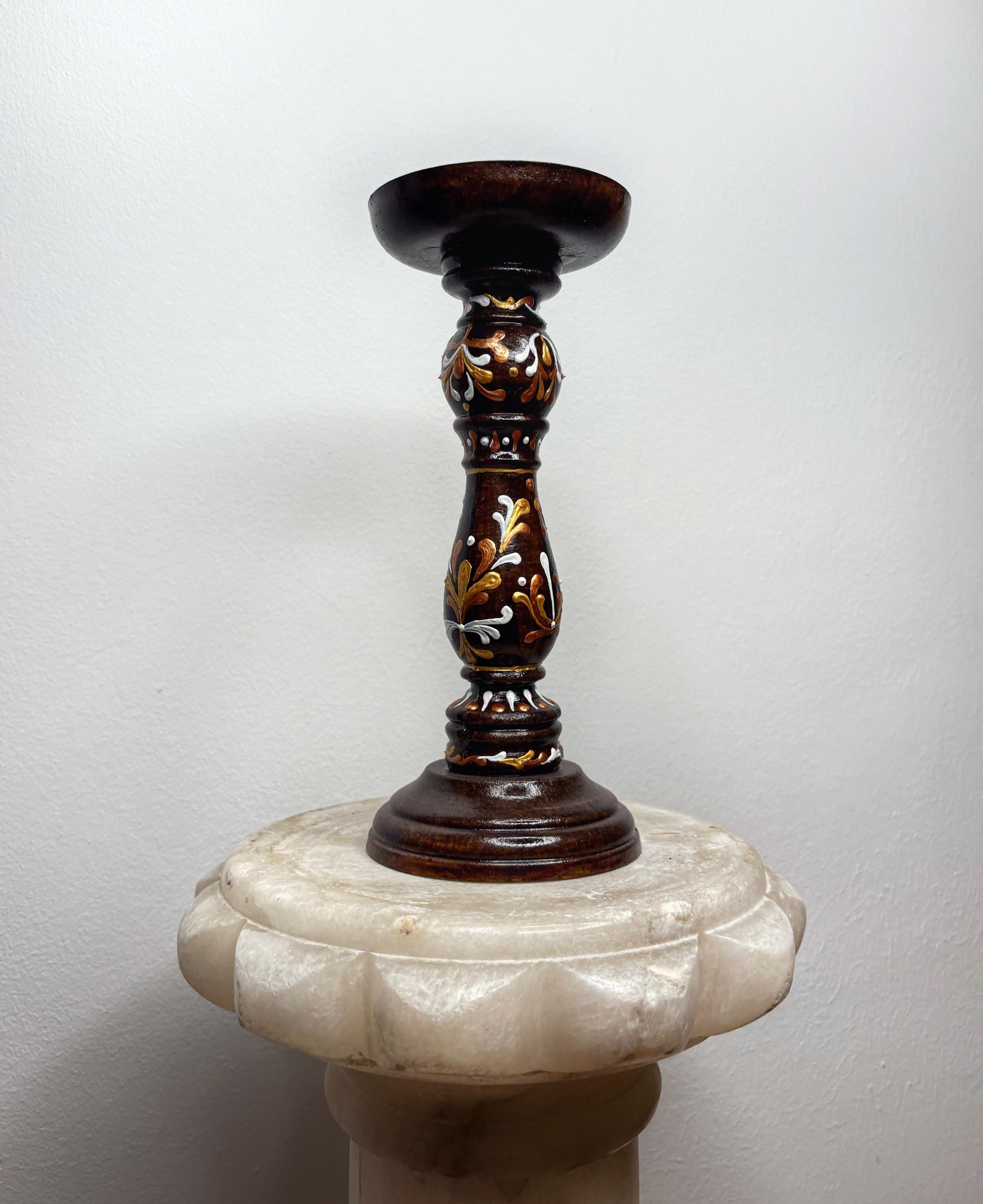 Wood Stand Painted Pedestal