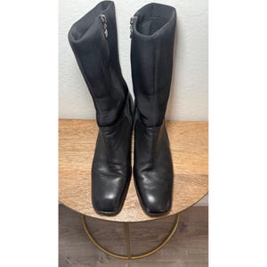 Vintage Rockport Chelsea-laarzen met stretch zwarte blokhak 9 m met ritsen aan de achterkant en comfortabele zool voor dames