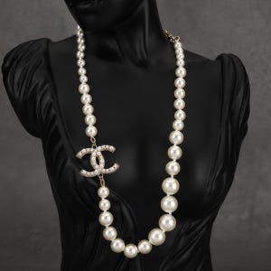 Vintage high-end luxury women's necklace, pearl necklace, birthday gift for wife