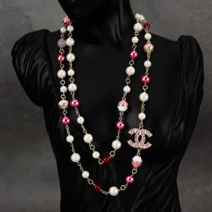 Long pearl colorful necklace, women's necklace never fades, luxury necklace for her birthday gift
