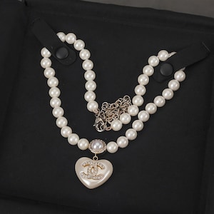 Pearl and diamond letter necklace, designer women's necklace never fades, luxury necklace for her birthday gift