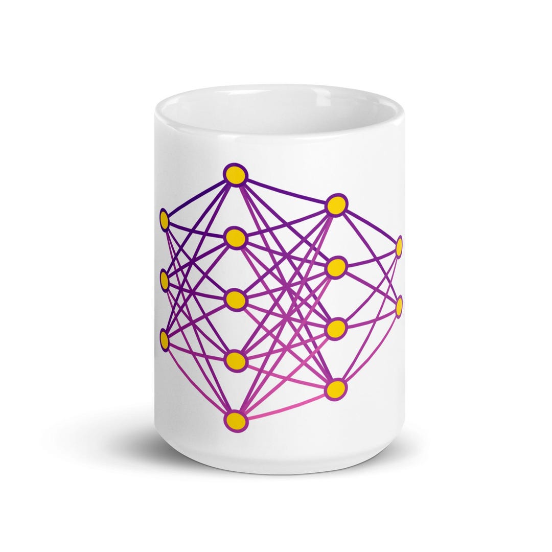 Aesthetic Neural Network Mug - Data Science, Machine Learning, Tech ...
