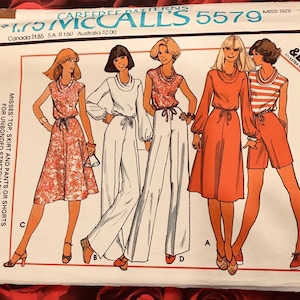 70’s McCalls Dress, Top, Pants, Skirt and Shorts Pattern #5579
