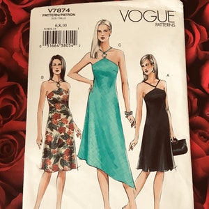 Uncut Vogue Halter Dress Pattern #7874