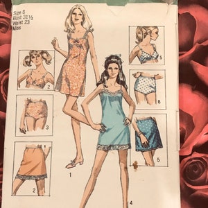 70’s Uncut Bra, Slip and Panties Pattern- Simplicity #8750