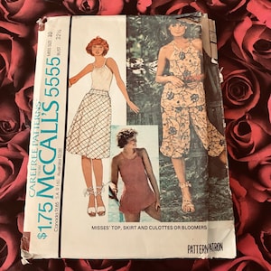 1970’s Uncut Bloomers, Top, and Skirt-McCalls #5555