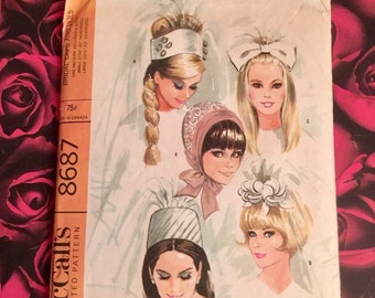 60's McCalls Bridal Caps Sewing Pattern 8687