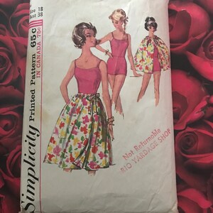 1964 Swimsuit and Skirt or Cape Pattern-Simplicity 5499