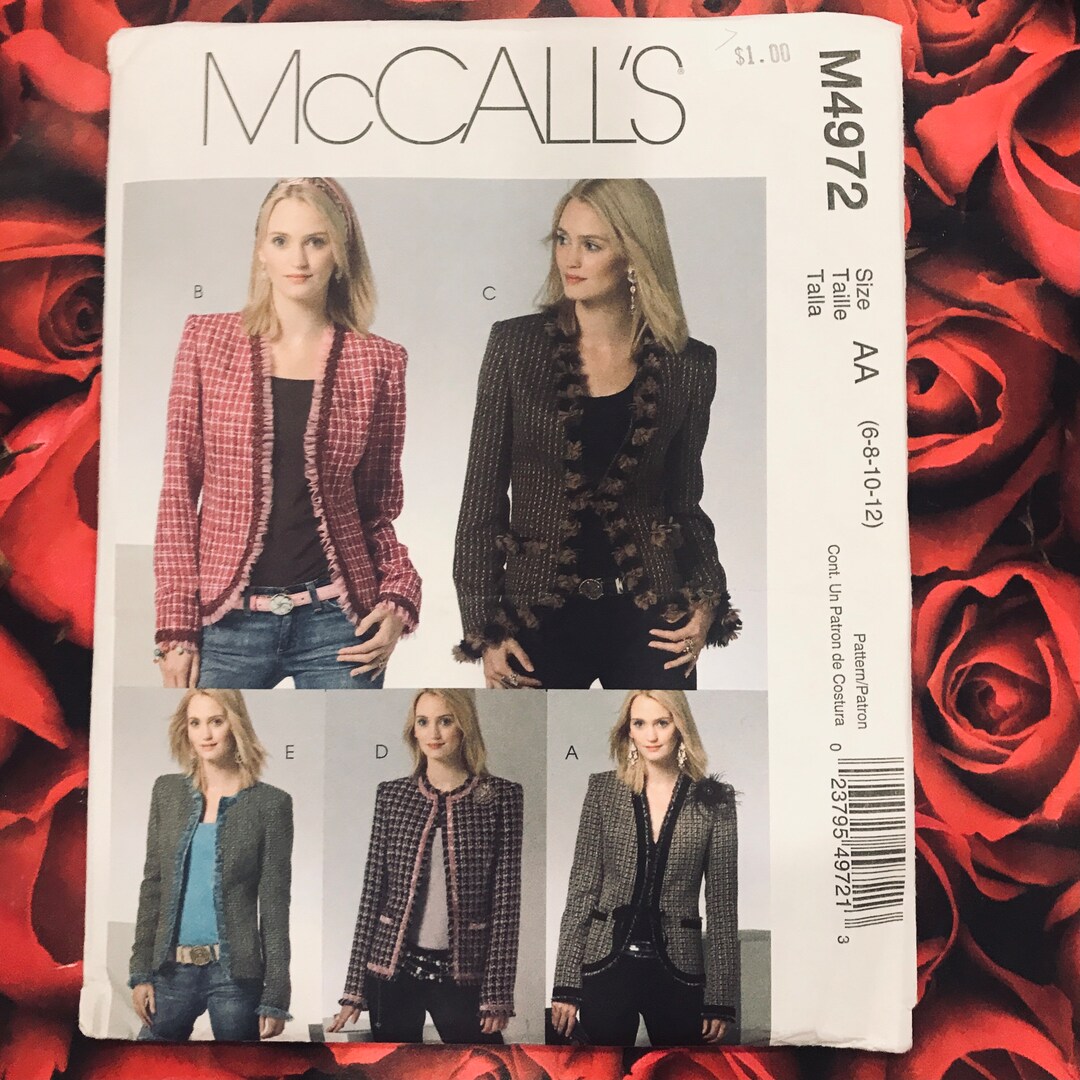 Uncut Jacket Pattern-mccalls #4972 - Etsy