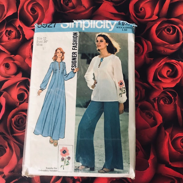 70’s Caftan Top and Pants Pattern- Simplicity #6927