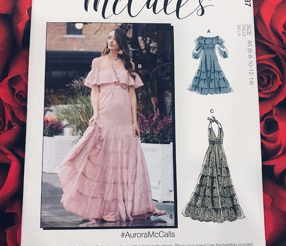 mccalls halter dress pattern Uncut Boho Dress-mccalls #8087 diy wrap dress pattern