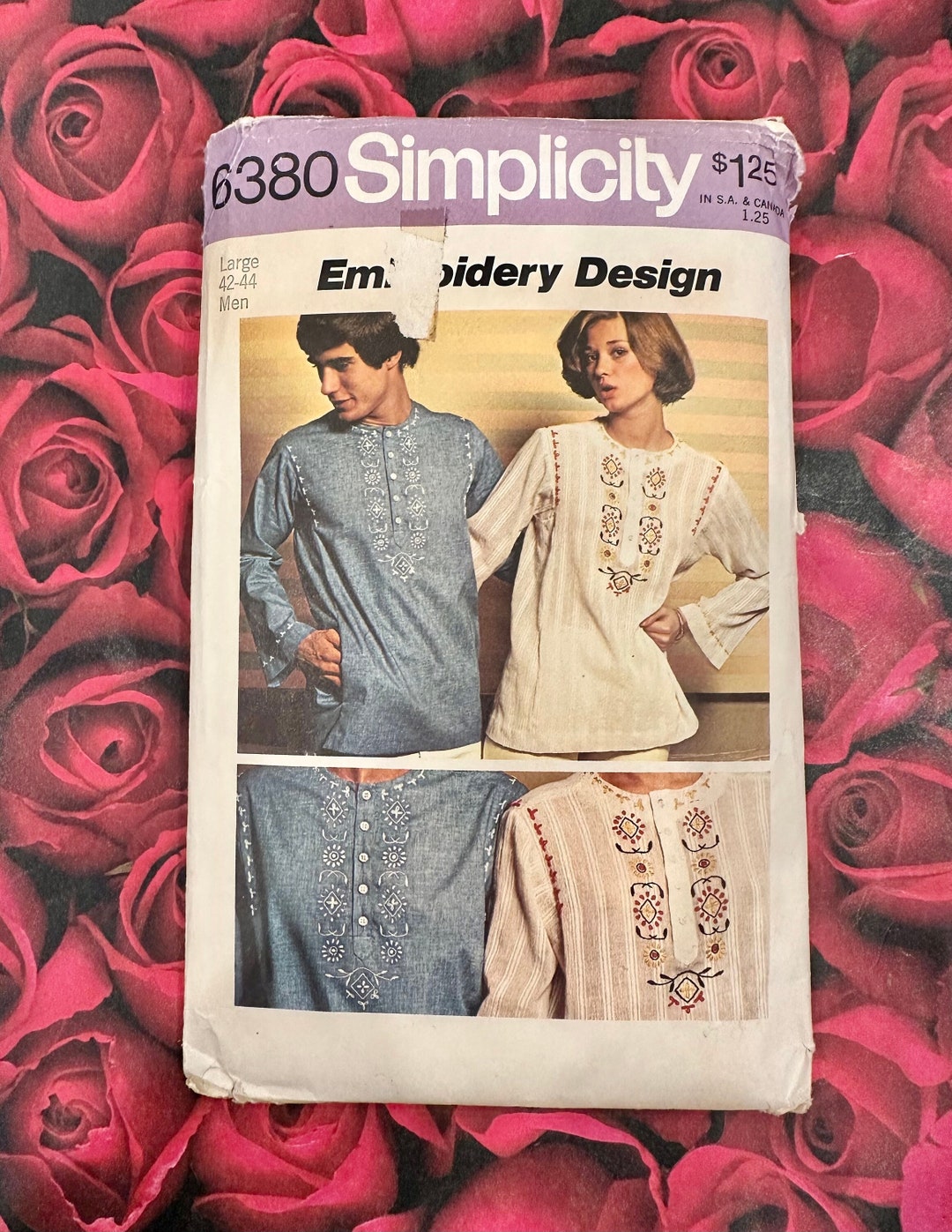 1970s Mens Pullover Shirt Pattern Simplicity 6380 Etsy