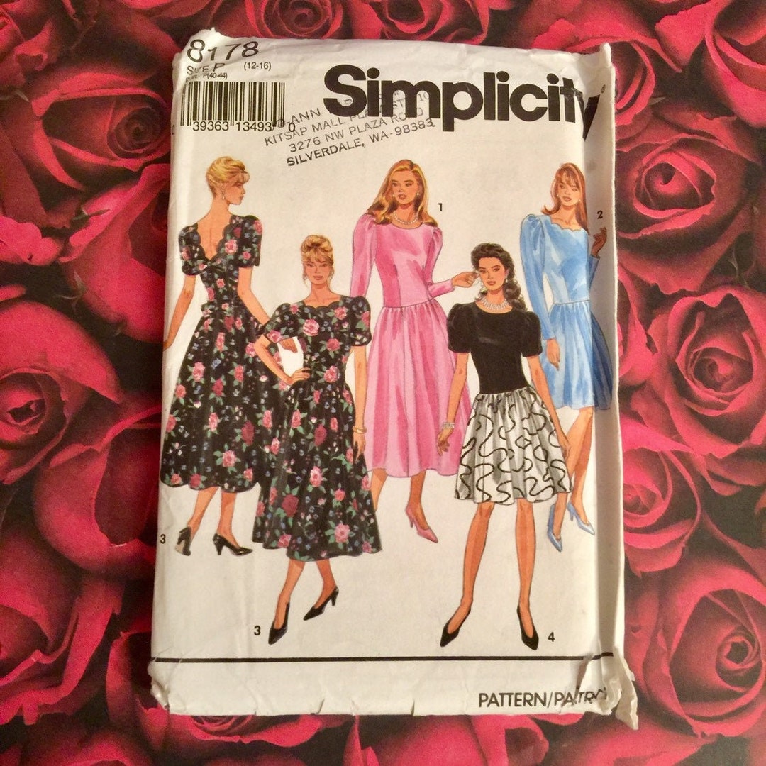 Simplicity Pattern 8178 90's Uncut Simplicity Dress Pattern #8178 - Etsy
