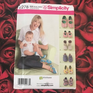 Uncut Mom and Baby Fabric Shoe Pattern Simplicity #2278