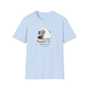 Wildwood - Jersey Shore Seagull - Unisex Soft T-Shirt | Hand-Drawn Seagull Design for Jersey Shore Towns Light Blue