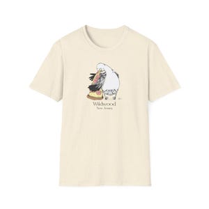 Wildwood - Jersey Shore Seagull - Unisex Soft T-Shirt | Hand-Drawn Seagull Design for Jersey Shore Towns Natural