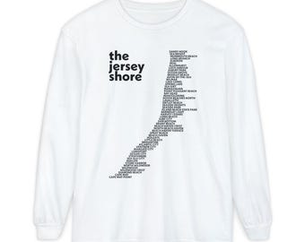 New Jersey "Jersey Shore - 55 Shore Towns" Unisex Soft Long Sleeve Shirt