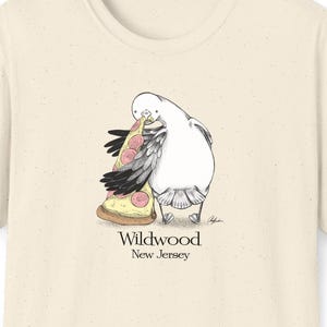 Wildwood - Jersey Shore Seagull - Unisex Soft T-Shirt | Hand-Drawn Seagull Design for Jersey Shore Towns bild 1