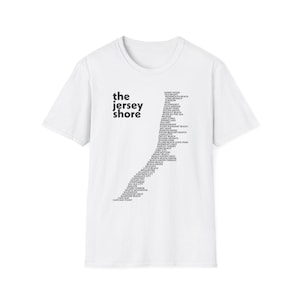 New Jersey "Jersey Shore - 55 Shore Towns" Unisex Soft T-Shirt