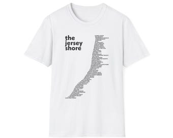New Jersey "Jersey Shore - 55 Shore Towns" Unisex Soft T-Shirt