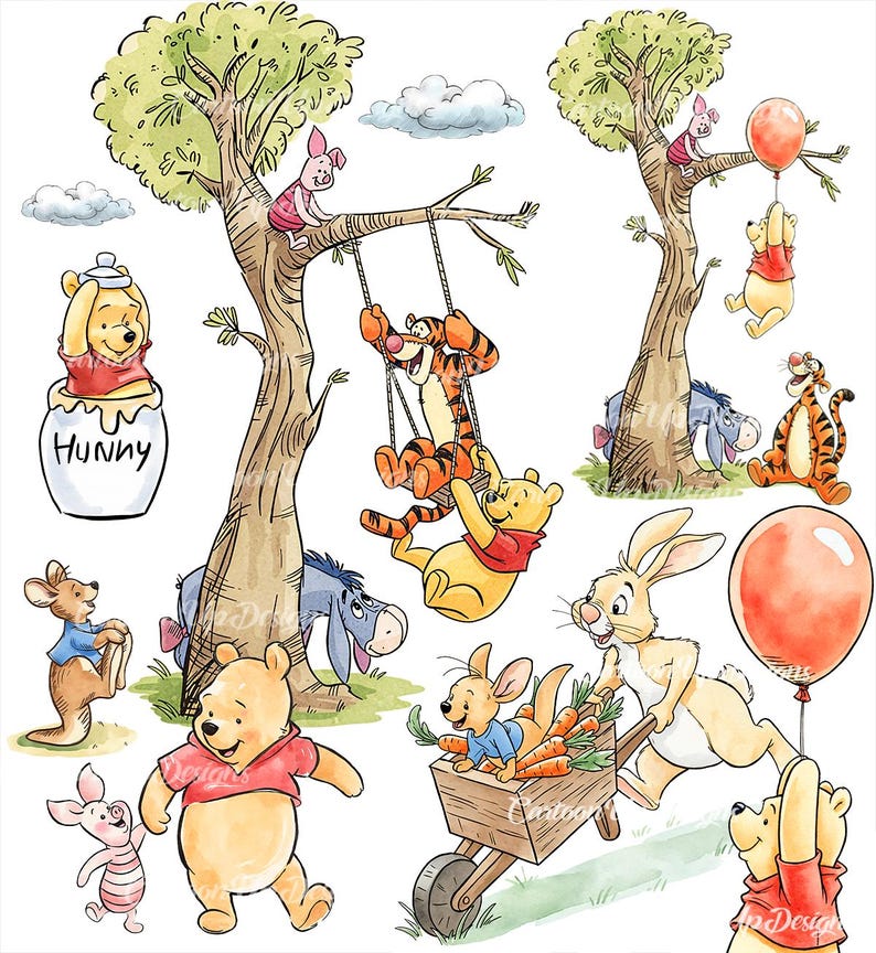 8000 Px 15 Png. Vintage Winnie the Pooh Clip Art: High-res PNG Images ...