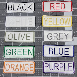 White Personalized Name Tape Badge Patch With Sew On Backing, Twill Name Tag