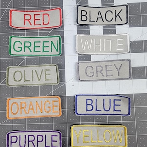 Personalized Name Tape Badge Patch With Sew On Backing, Grey Cordura Name Tag