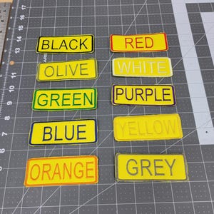 Personalized Name Tape Badge Patch With Sew On Backing, Yellow Cordura Name Tag