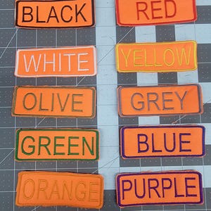 Personalized Name Tape Badge Patch With Sew On Backing, Orange Cordura Name Tag