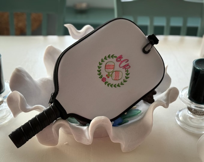 Personalized Embroidered Pickleball Paddle Cover for the Stylish Player