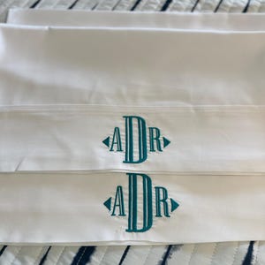 Monogrammed Embroidered Personalized Pillowcase Set