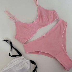Dessous, Baumwollwäsche, Weiche Baumwollwäsche, Natürliche Baumwollwäsche, Bio-Baumwollwäsche, Alltagswäsche, Rosa Baumwollwäsche