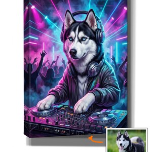 Djur som DJ XXL på canvas - Originalt presentporträtt på canvas - BK Creations