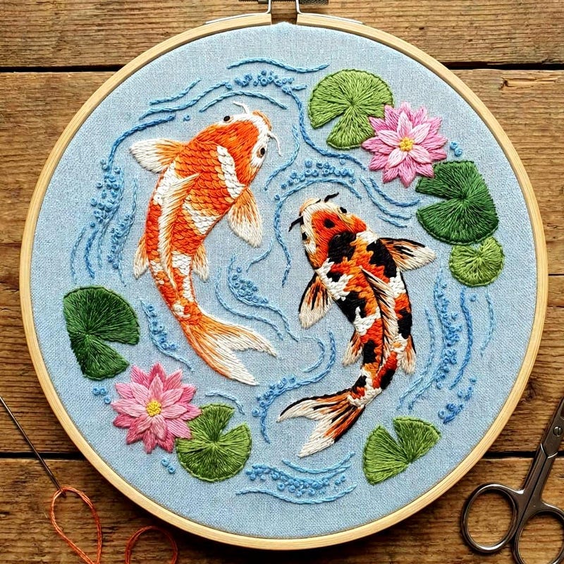Hand Embroidery Kits Fish - Etsy