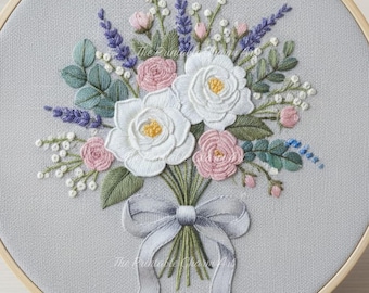 初心者向け、花束の手刺繍パターン（PDFパターン）