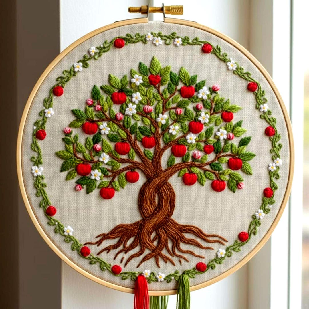 Tree of Life Hand Embroidery Pattern, Nature Hoop Art Design, Botanical ...