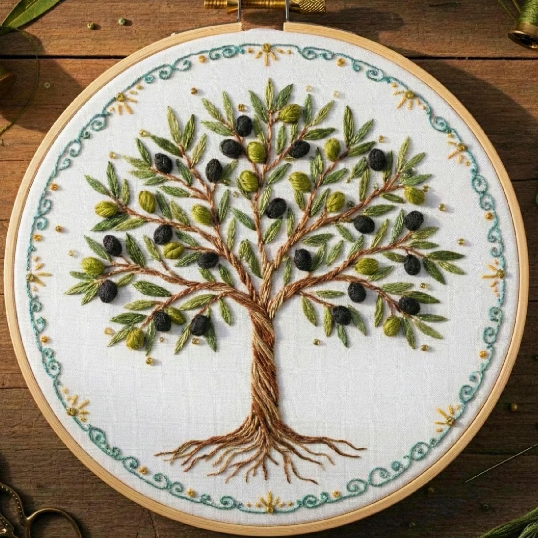 Olive Tree Hand Embroidery Pattern: Beginner DIY (digital PDF) - Etsy