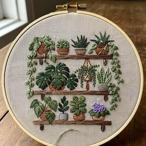 Zimmerpflanzenregal Stickdatei: Indoor Garden Design (PDF)