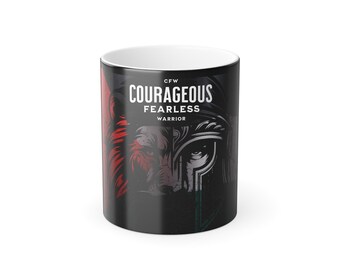 Courageous Fearless Lion Color Morphing Mug | 11oz Gaza Relief Warrior