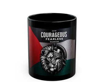 Courageous Fearless Warrior Coffee Mug – Inspirational Motivational Gift for Brave Men and Women, Perfect for Spiritual Journey