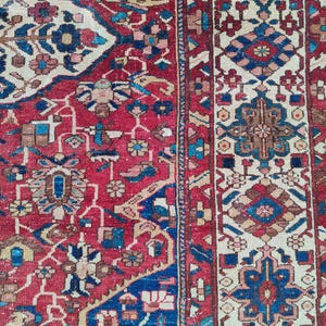 10x13 Heriz rug, Persian rug 10x13, rugs for living room, antique rug 10x13, oversize rug oriental, heriz rug serapi, red blue large rug