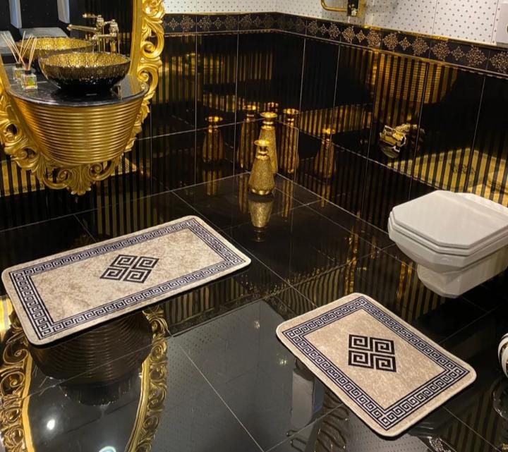 Bathroom rugs for toilet 2 piece, aesthetic rug, luxury door mat, non slip Bath mat, toilet rug, bestselling shower mat, small rug bathroom