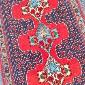 Oriental runner rug 3x9, hand knotted runner 3x10, runner rug 3x9, vintage runner 3x9, kurdish rug, Caucasian rug