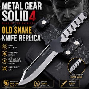 Replica van een oud slangenmes | Metal Gear Solid 4 cosplay-prop | Handgemaakt verzamelobject voor display | MGS4 replica | Gaming poison