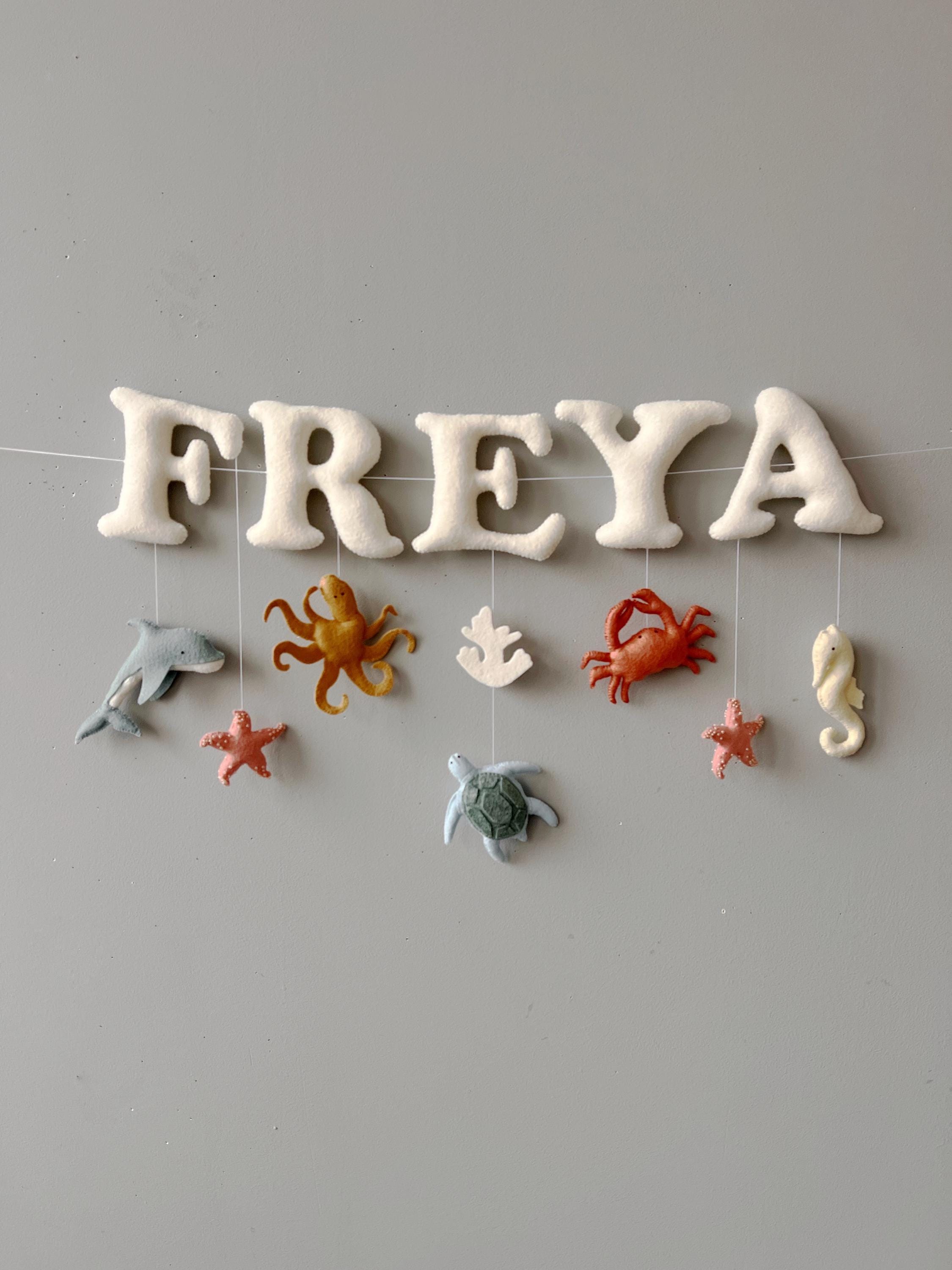 Custom Name Banner Ocean Nursery Decor - Personalized Baby Name Sign - Boy Name Garland - Felt Birthday Banner - Wall Decoration Banner
