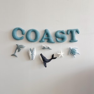 Custom Name Banner Ocean Nursery Decor - Personalized Baby Name Sign - Boy Name Garland - Felt Letter Banner - Baby Shower Wall Decor