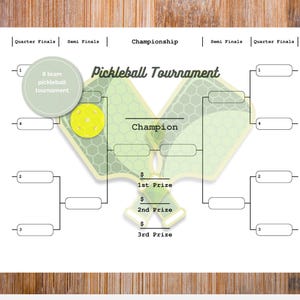 8 Team Printable Pickleball Tournament Bracket