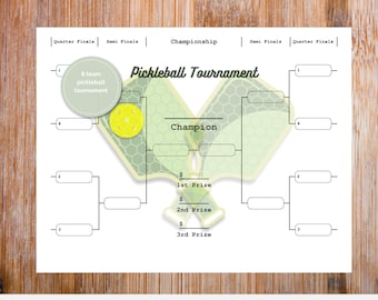 8 Team Printable Pickleball Tournament Bracket